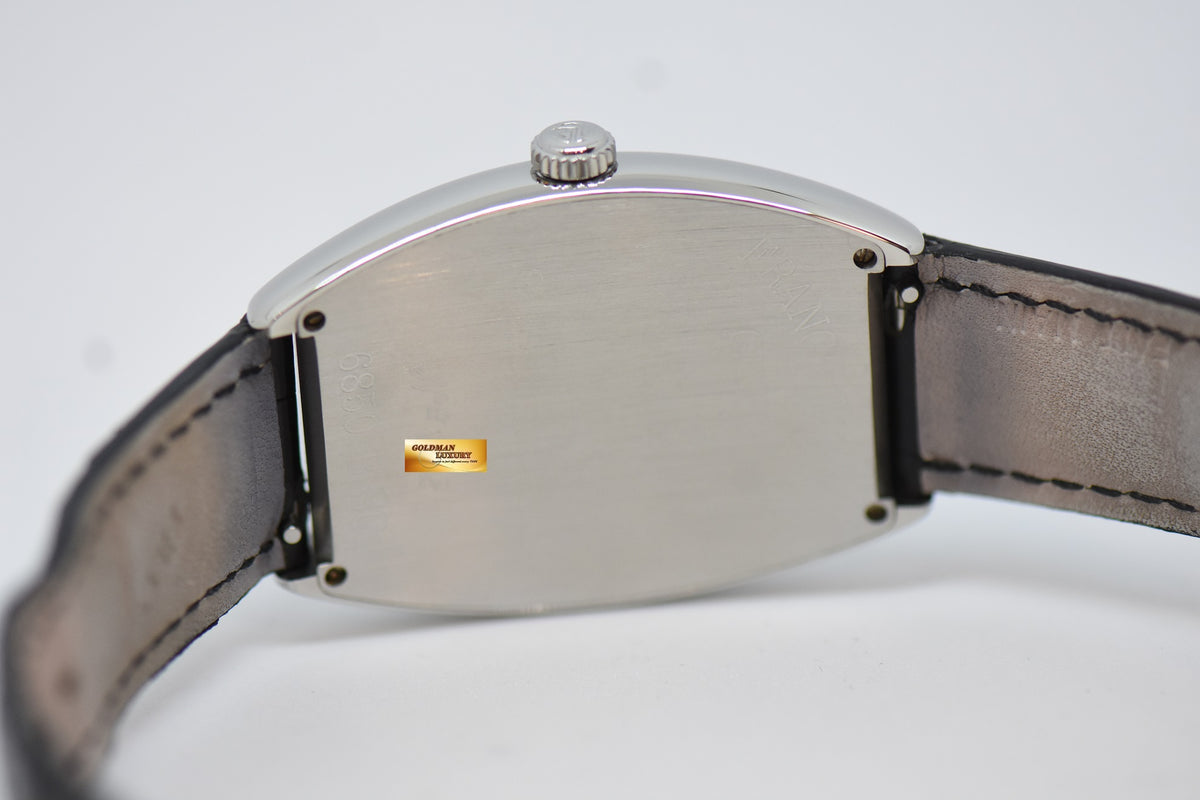 [SOLD] FRANCK MULLER CURVEX STEEL IN LEATHER STRAP BLACK ARABIC NUMERALS AUTOMATIC 6850B SC (MINT)