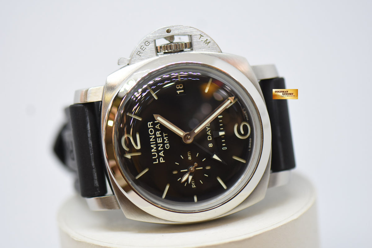 [SOLD] PANERAI LUMINOR GMT 1950 8 DAYS POWER RESERVE am/pm DIAL MANUAL WINDING PAM 233 (MINT)