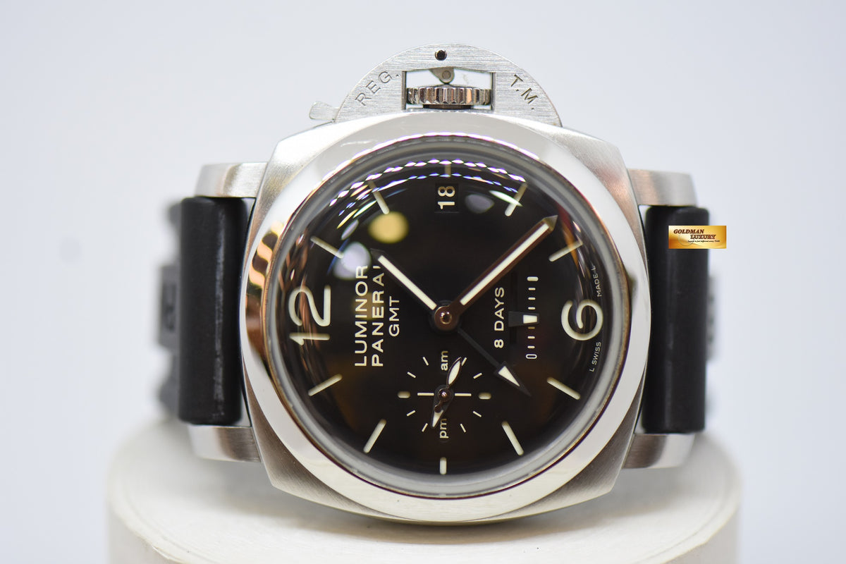 [SOLD] PANERAI LUMINOR GMT 1950 8 DAYS POWER RESERVE am/pm DIAL MANUAL WINDING PAM 233 (MINT)