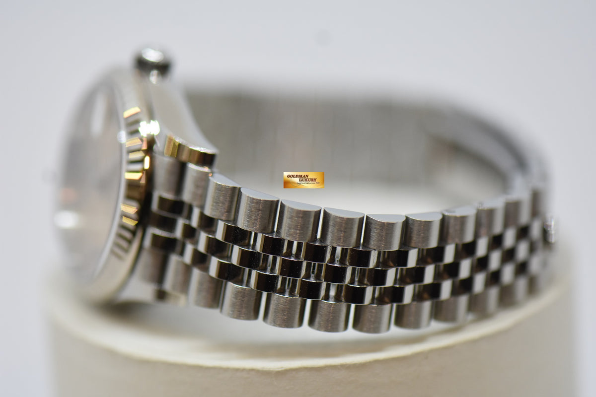 [SOLD] ROLEX OYSTER PERPETUAL DATEJUST 31 BOYSIZE PINK DIAL w/ DIAMOND @ “VI” STEEL IN JUBILEE 278274 (NEW-UNWORN)