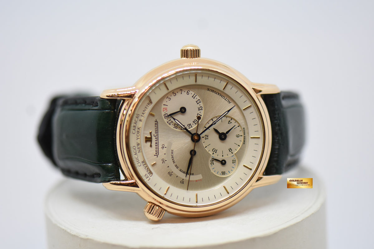 [SOLD] JLC GEOGRAPHIQUE 38mm WORLD TIME POWER RESERVE 18K YELLOW GOLD AUTOMATIC 169.2.92 (MINT)