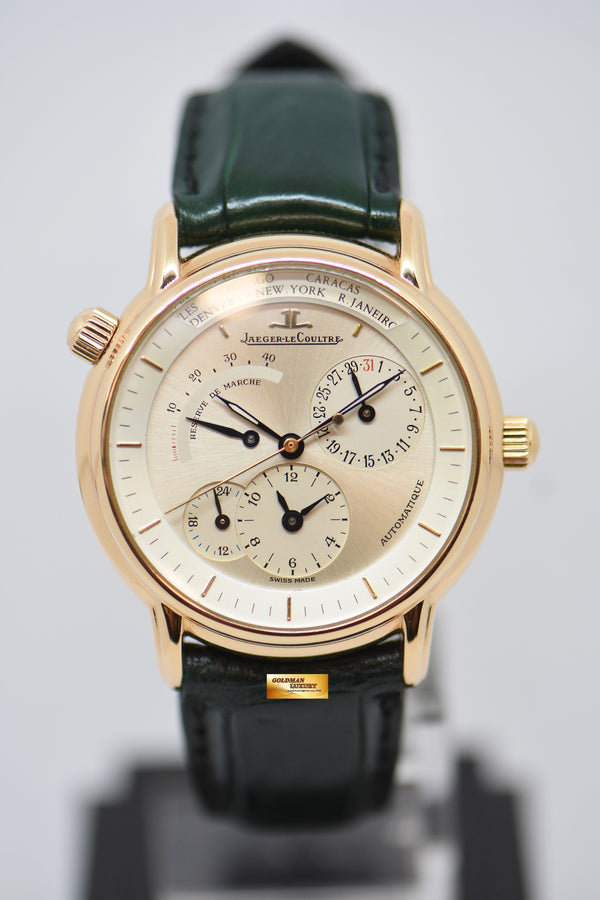 [SOLD] JLC GEOGRAPHIQUE 38mm WORLD TIME POWER RESERVE 18K YELLOW GOLD AUTOMATIC 169.2.92 (MINT)