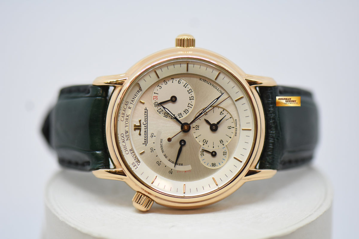[SOLD] JLC GEOGRAPHIQUE 38mm WORLD TIME POWER RESERVE 18K YELLOW GOLD AUTOMATIC 169.2.92 (MINT)