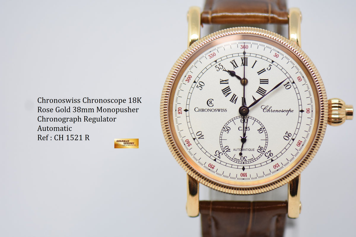 [SOLD] CHRONOSWISS CHRONOSCOPE MONOPUSHER REGULATOR 18K ROSE GOLD 38mm AUTOMATIC CH1521 R (MINT)