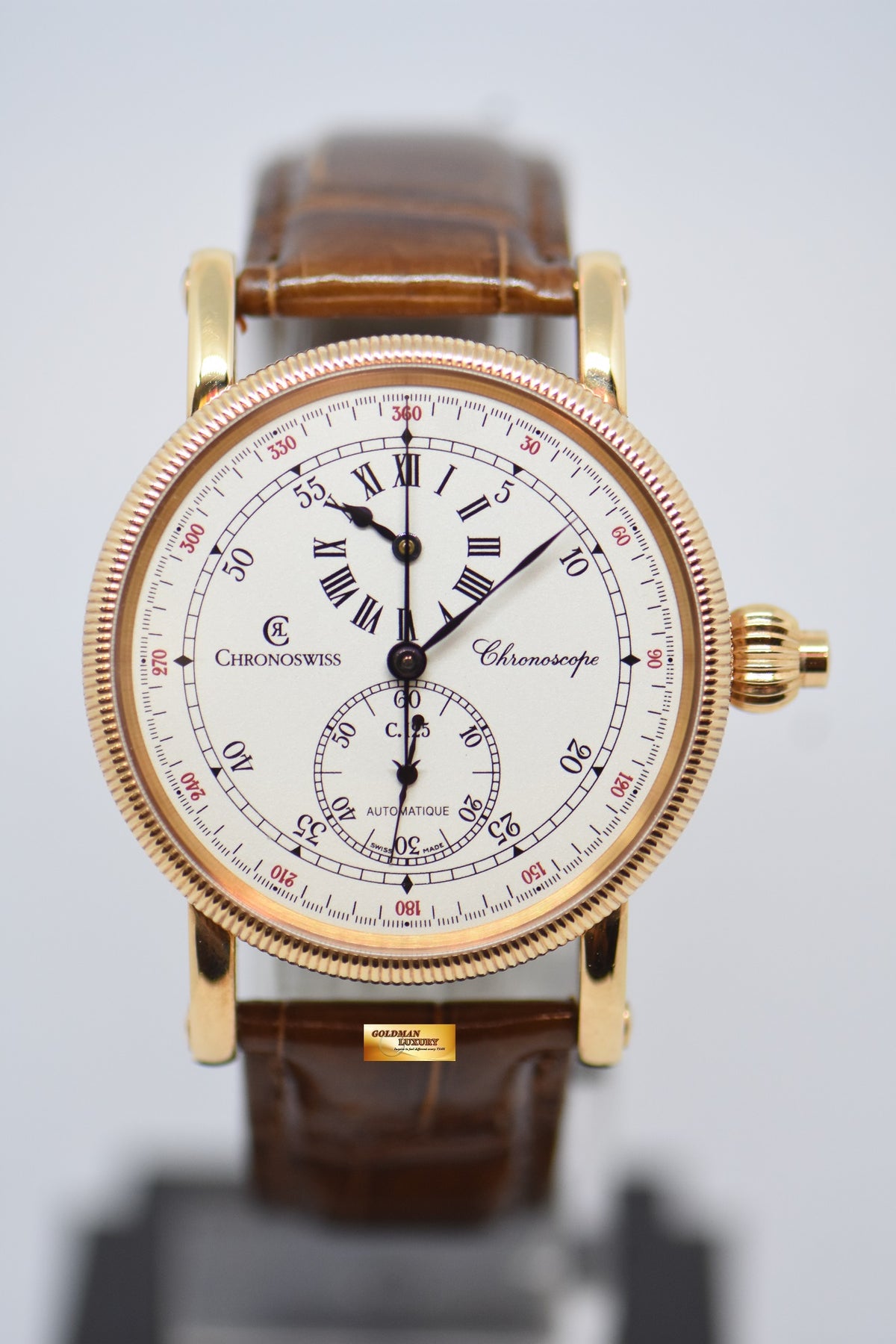 [SOLD] CHRONOSWISS CHRONOSCOPE MONOPUSHER REGULATOR 18K ROSE GOLD 38mm AUTOMATIC CH1521 R (MINT)