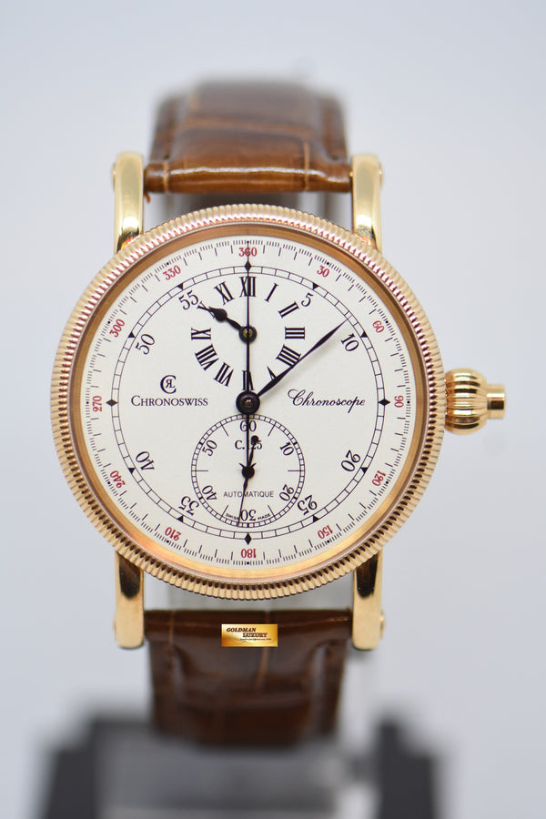 [SOLD] CHRONOSWISS CHRONOSCOPE MONOPUSHER REGULATOR 18K ROSE GOLD 38mm AUTOMATIC CH1521 R (MINT)