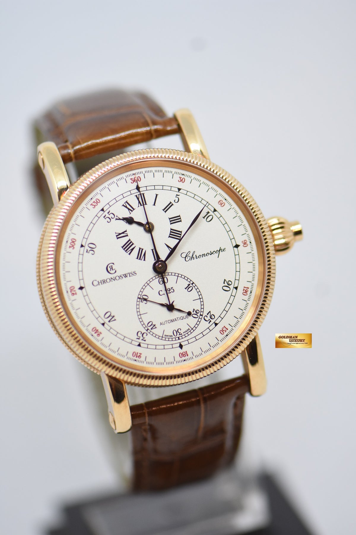 [SOLD] CHRONOSWISS CHRONOSCOPE MONOPUSHER REGULATOR 18K ROSE GOLD 38mm AUTOMATIC CH1521 R (MINT)