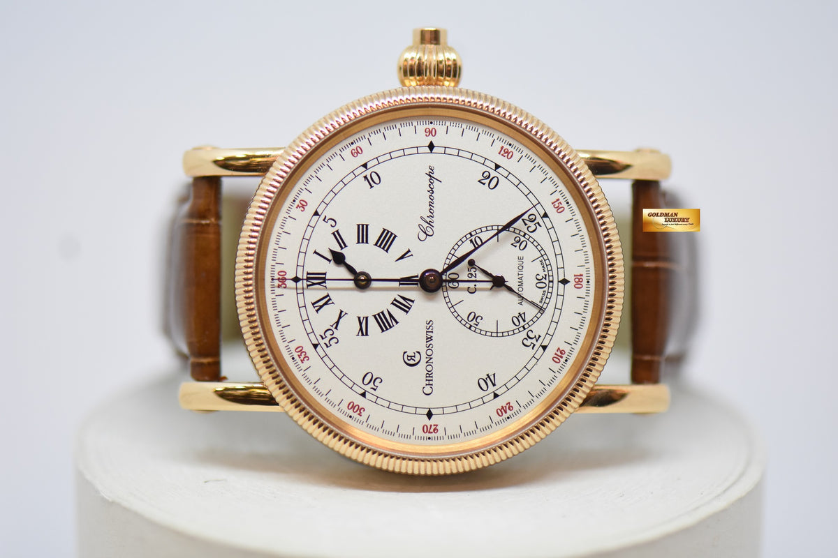 [SOLD] CHRONOSWISS CHRONOSCOPE MONOPUSHER REGULATOR 18K ROSE GOLD 38mm AUTOMATIC CH1521 R (MINT)