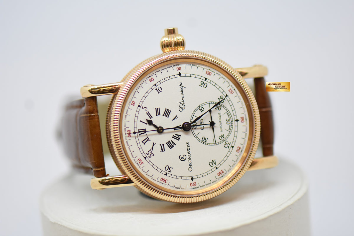 [SOLD] CHRONOSWISS CHRONOSCOPE MONOPUSHER REGULATOR 18K ROSE GOLD 38mm AUTOMATIC CH1521 R (MINT)