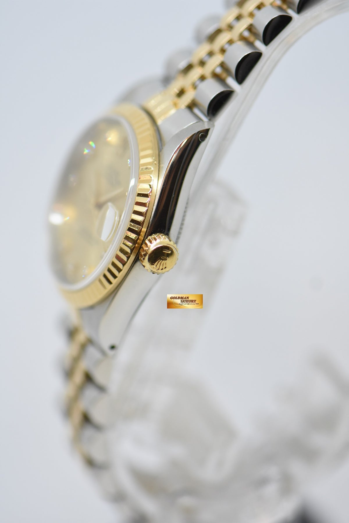 [SOLD] ROLEX OYSTER DATEJUST 31mm HALF-GOLD IN JUBILEE BRACELET DIAMOND DIAL 68273 (NEAR MINT)