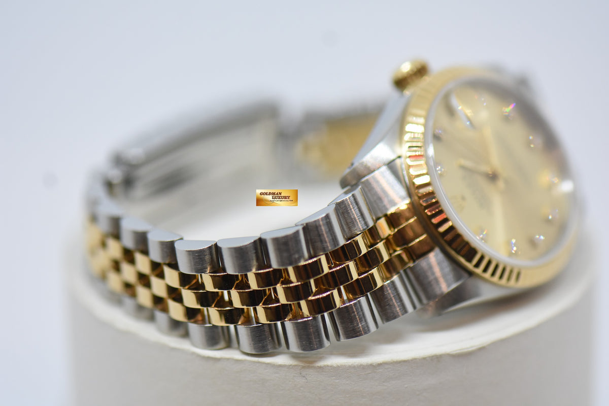 [SOLD] ROLEX OYSTER DATEJUST 31mm HALF-GOLD IN JUBILEE BRACELET DIAMOND DIAL 68273 (NEAR MINT)