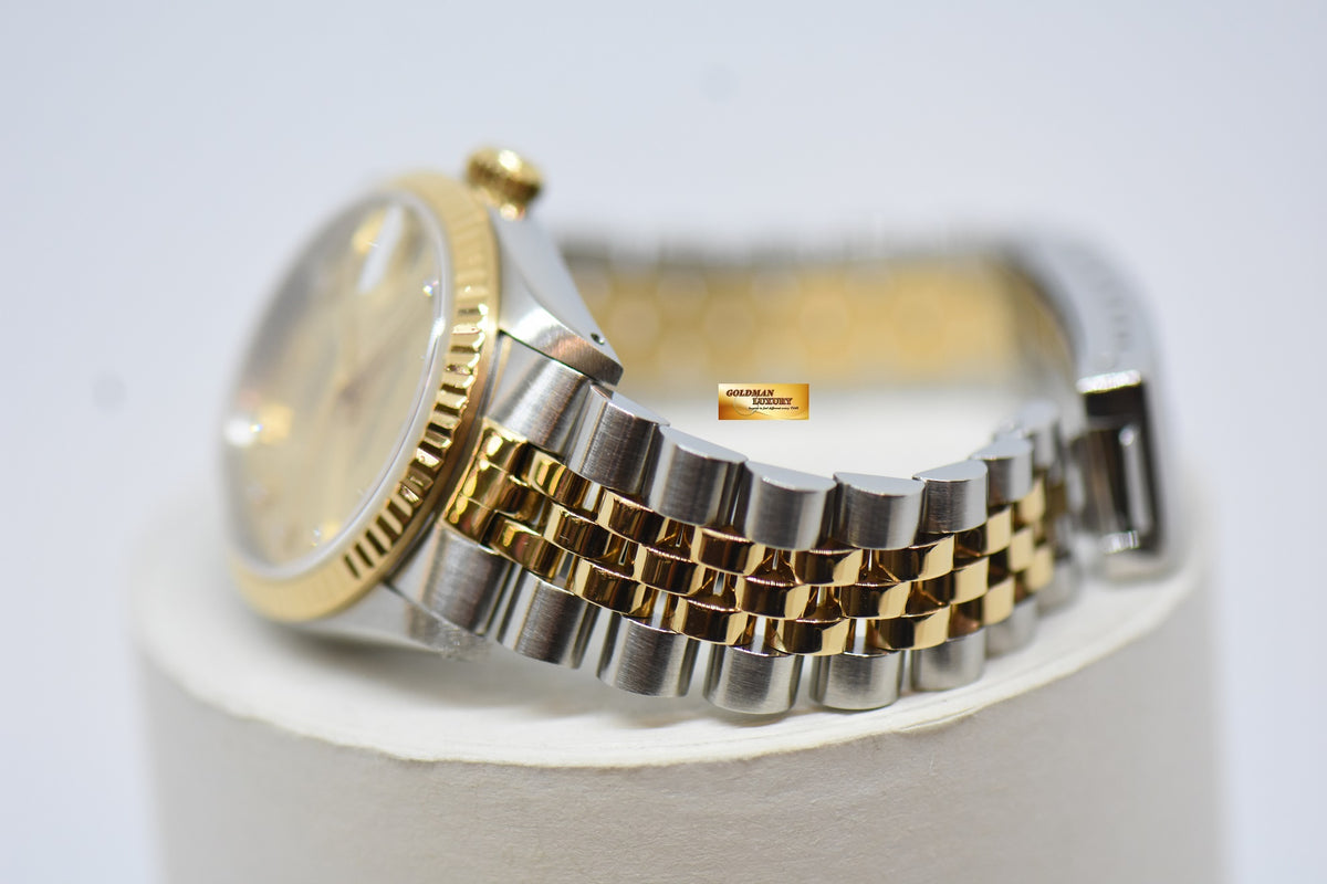 [SOLD] ROLEX OYSTER DATEJUST 31mm HALF-GOLD IN JUBILEE BRACELET DIAMOND DIAL 68273 (NEAR MINT)