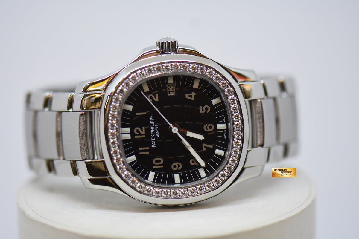 [SOLD] PATEK PHILIPPE AQUANAUT MIDSIZE 35mm STEEL IN BRACELET ORIGINAL DIAMOND BEZEL QUARTZ 5087A (MINT)