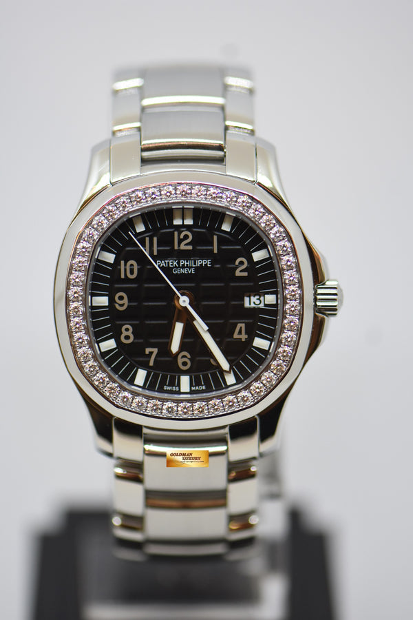 [SOLD] PATEK PHILIPPE AQUANAUT MIDSIZE 35mm STEEL IN BRACELET ORIGINAL DIAMOND BEZEL QUARTZ 5087A (MINT)