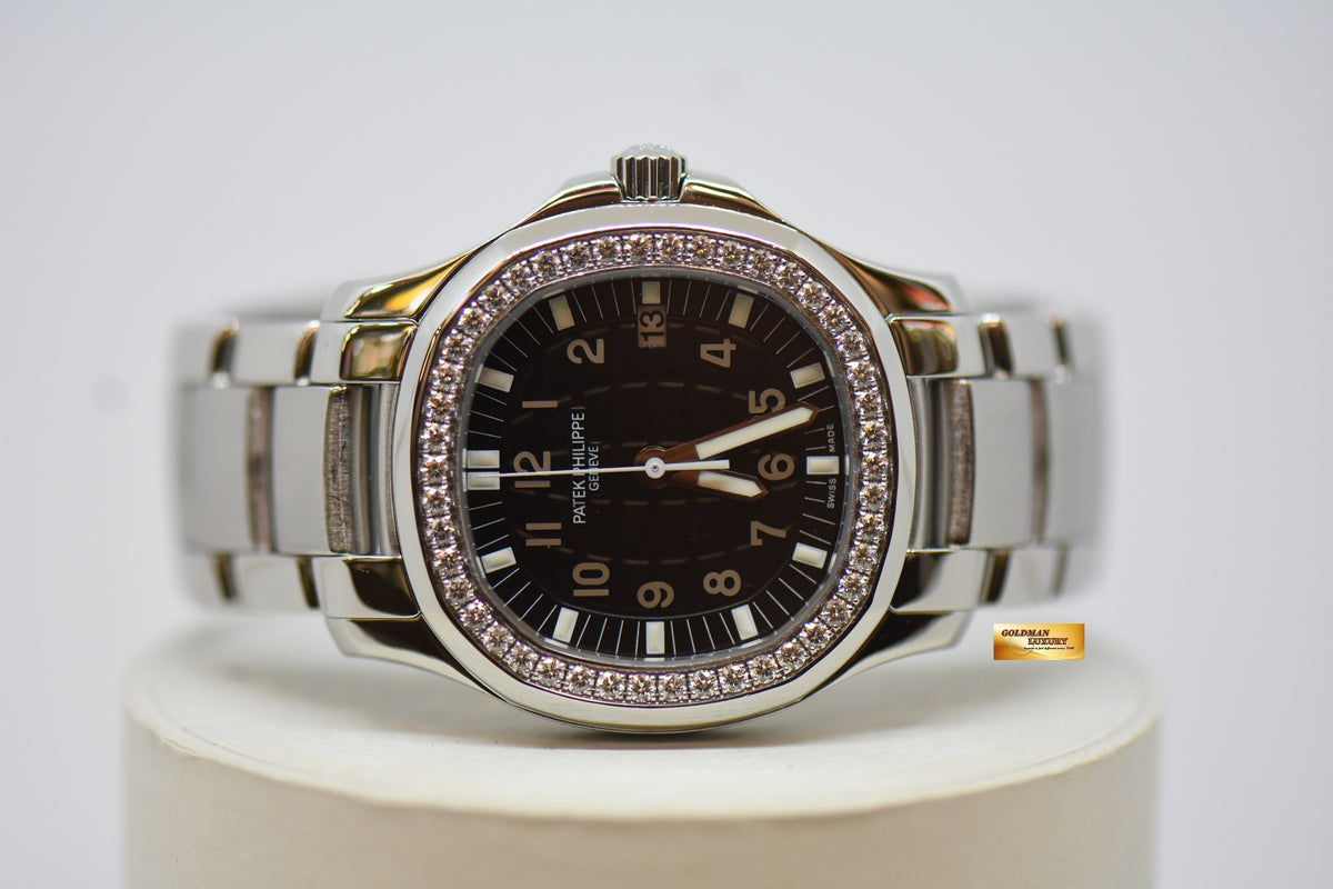 [SOLD] PATEK PHILIPPE AQUANAUT MIDSIZE 35mm STEEL IN BRACELET ORIGINAL DIAMOND BEZEL QUARTZ 5087A (MINT)