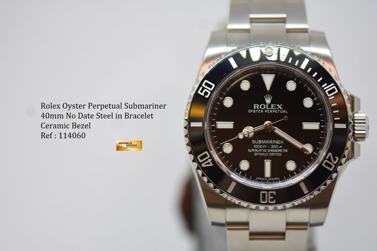 [SOLD] ROLEX OYSTER PERPETUAL SUBMARINER NO-DATE CERAMIC BLACK 114060 (NEW-UNWORN) [NEW OLD STOCK]
