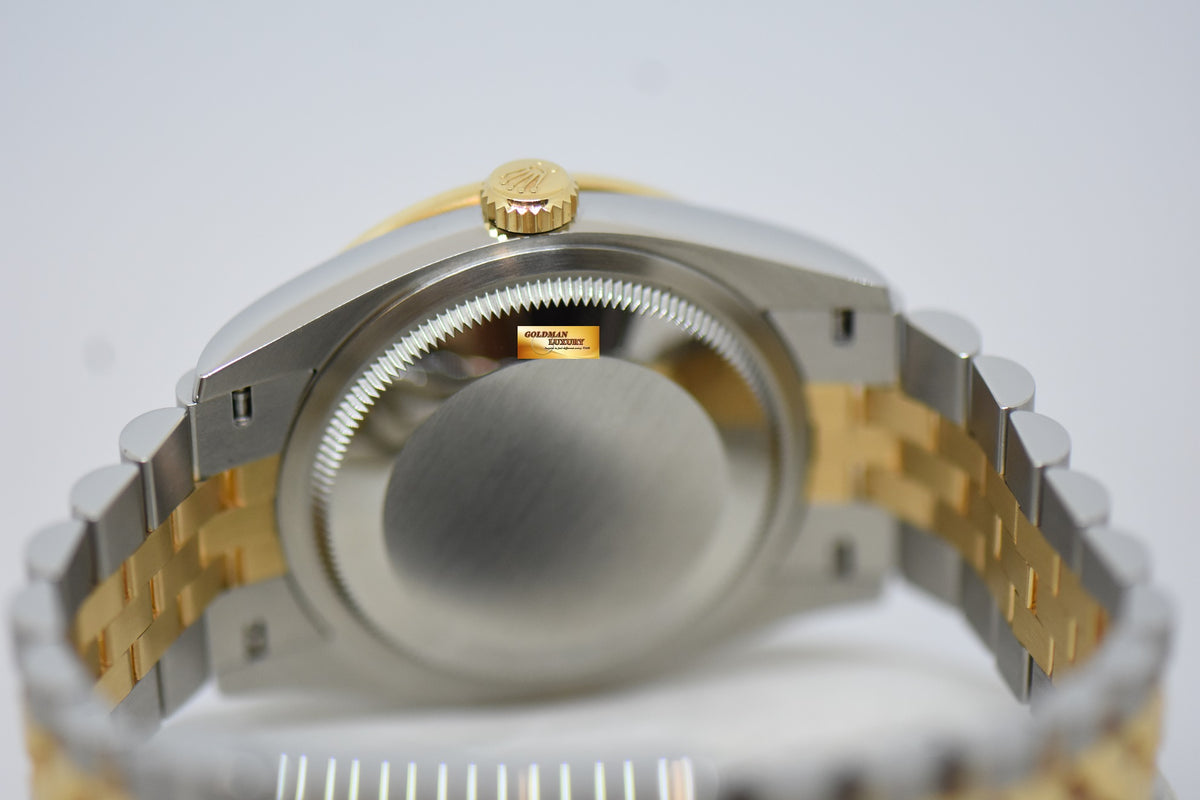 [SOLD] ROLEX OYSTER DATEJUST 36mm GOLD / STEEL IN JUBILEE BRACELET ORIGINAL BLACK DIAMOND DIAL ORIGINAL FACTORY DIAMOND BEZEL 126283RBR (MINT)