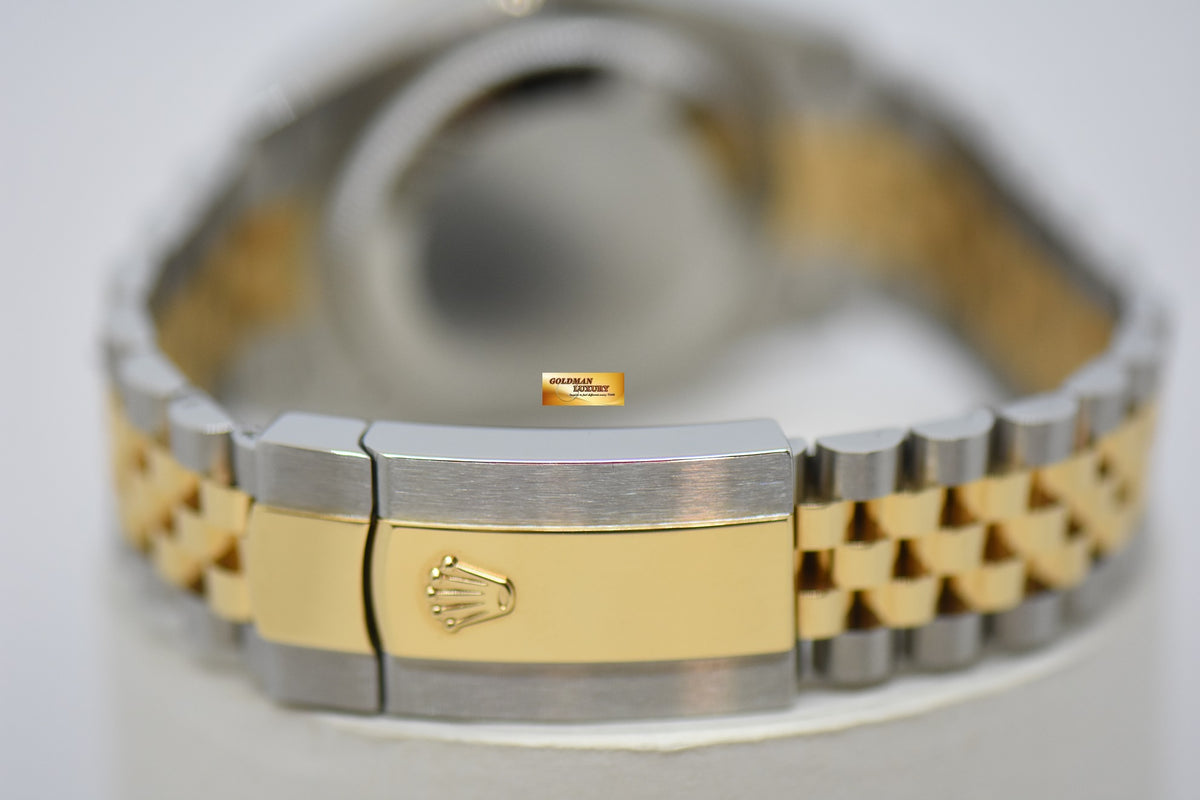 [SOLD] ROLEX OYSTER DATEJUST 36mm GOLD / STEEL IN JUBILEE BRACELET ORIGINAL BLACK DIAMOND DIAL ORIGINAL FACTORY DIAMOND BEZEL 126283RBR (MINT)