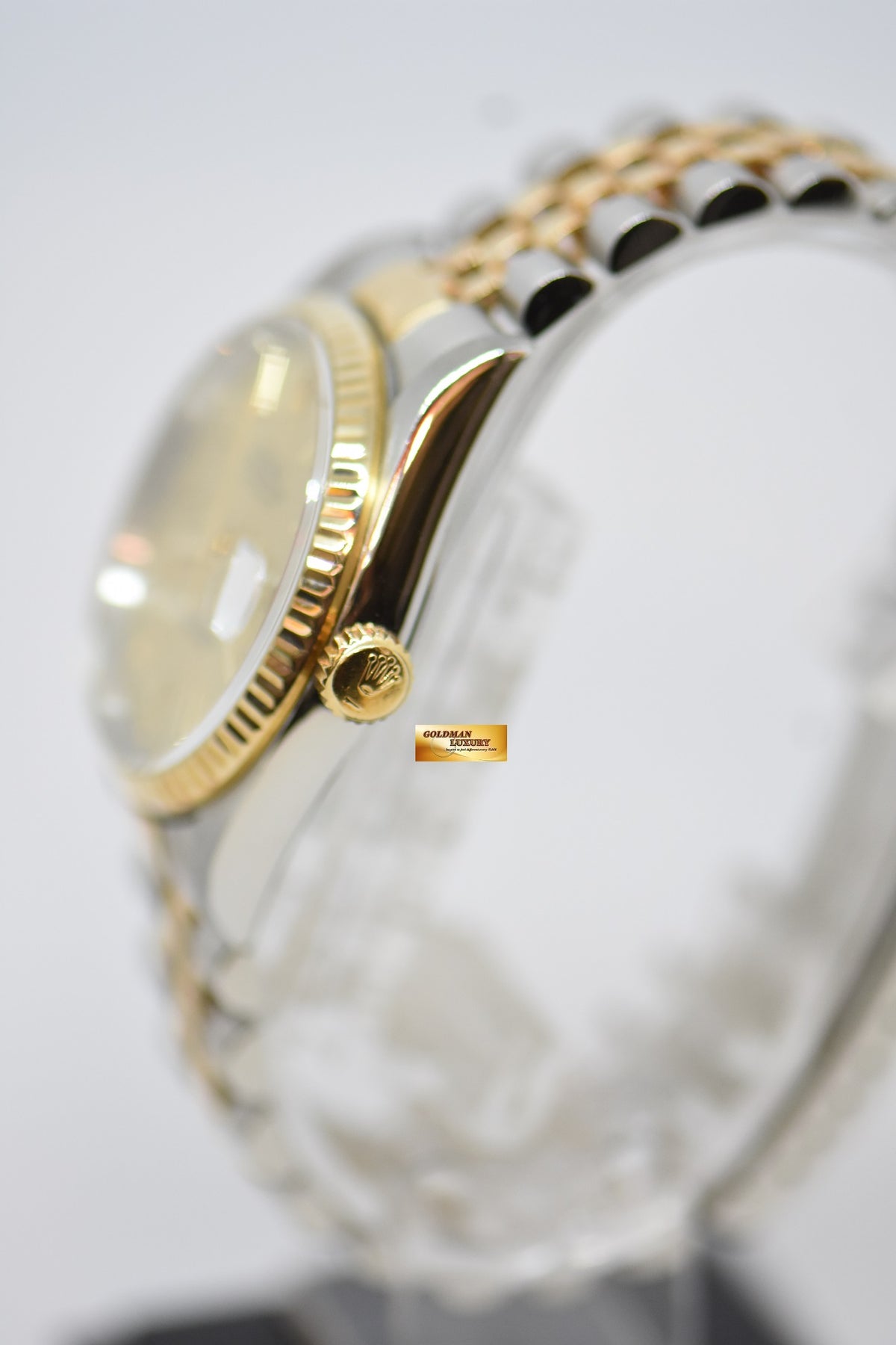 [SOLD] ROLEX OYSTER PERPETUAL DATEJUST 36mm GOLD DIAL HALF GOLD IN JUBILEE BRACELET 16233 (NEAR MINT)
