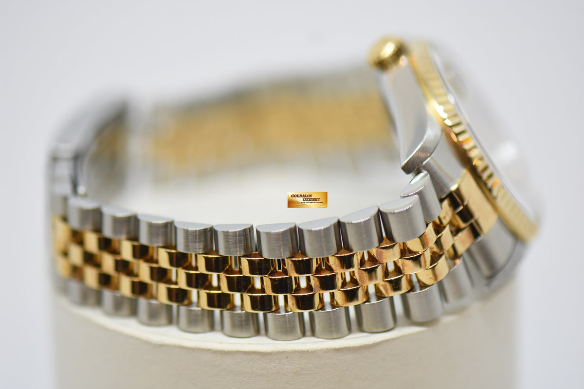 [SOLD] ROLEX OYSTER PERPETUAL DATEJUST 36mm GOLD DIAL HALF GOLD IN JUBILEE BRACELET 16233 (NEAR MINT)
