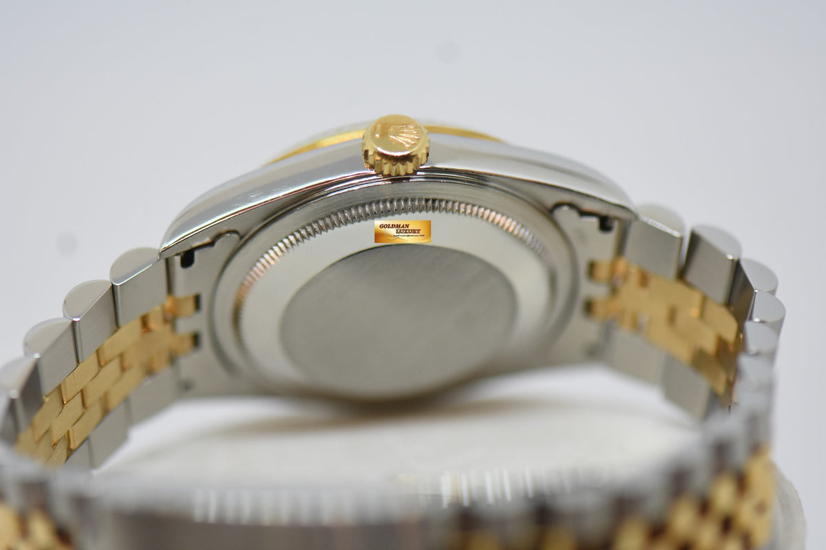 [SOLD] ROLEX OYSTER PERPETUAL DATEJUST 36mm GOLD DIAL HALF GOLD IN JUBILEE BRACELET 16233 (NEAR MINT)