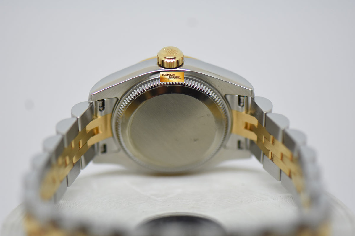 [SOLD] ROLEX OYSTER DATEJUST 26mm GOLD / STEEL IN JUBILEE BRACELET BLACK DIAL 179173 (MINT)