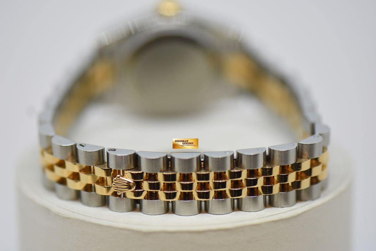 [SOLD] ROLEX OYSTER DATEJUST 26mm GOLD / STEEL IN JUBILEE BRACELET BLACK DIAL 179173 (MINT)