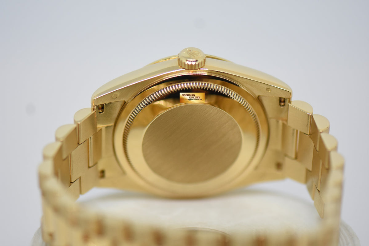[SOLD] ROLEX OYSTER DAY-DATE 36mm YELLOW GOLD IN PRESIDENT BRACELET ORIGINAL DIAMONDS COMPUTER GOLD DIAL 118238 (MINT)