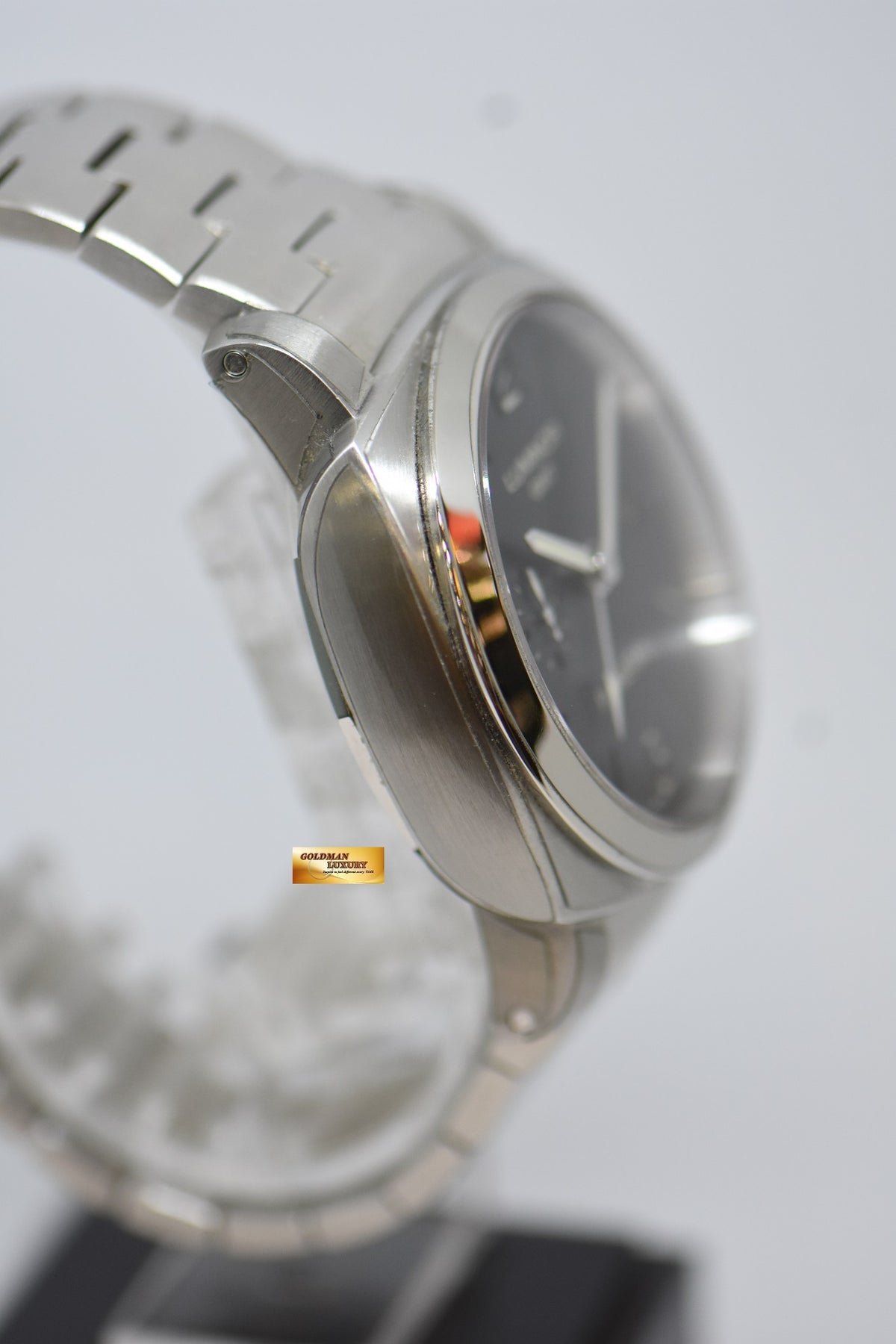 [SOLD] PANERAI LUMINOR 1950 GMT 44mm STEEL IN BRACELET AUTOMATIC BLACK PAM 329 (MINT)