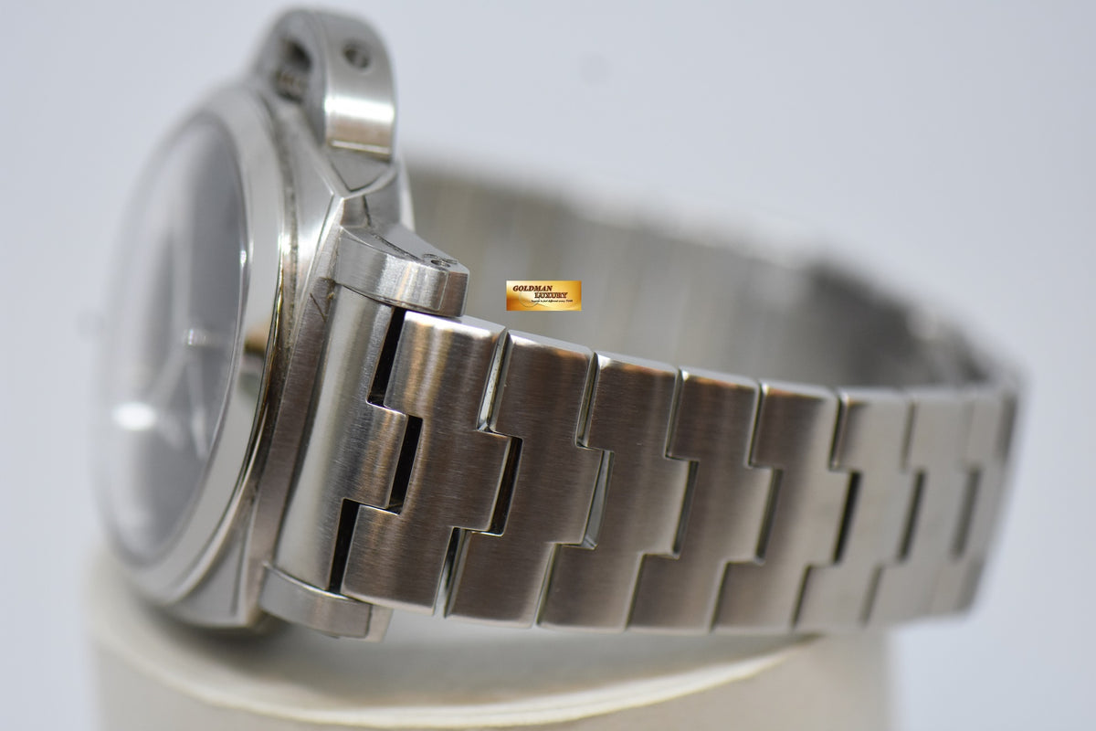 [SOLD] PANERAI LUMINOR 1950 GMT 44mm STEEL IN BRACELET AUTOMATIC BLACK PAM 329 (MINT)