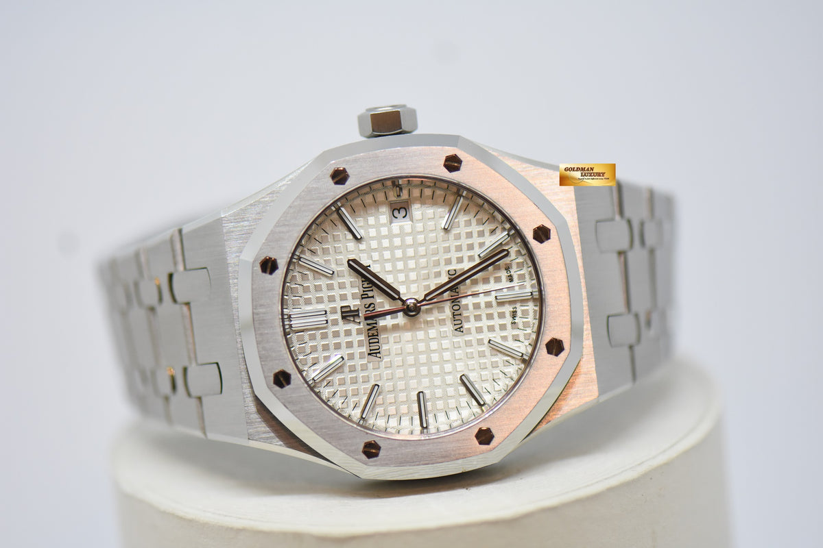 [SOLD] AUDEMARS PIGUET ROYAL OAK 37mm STEEL IN BRACELET SILVER-WHITE DIAL AUTOMATIC 15450ST (MINT)
