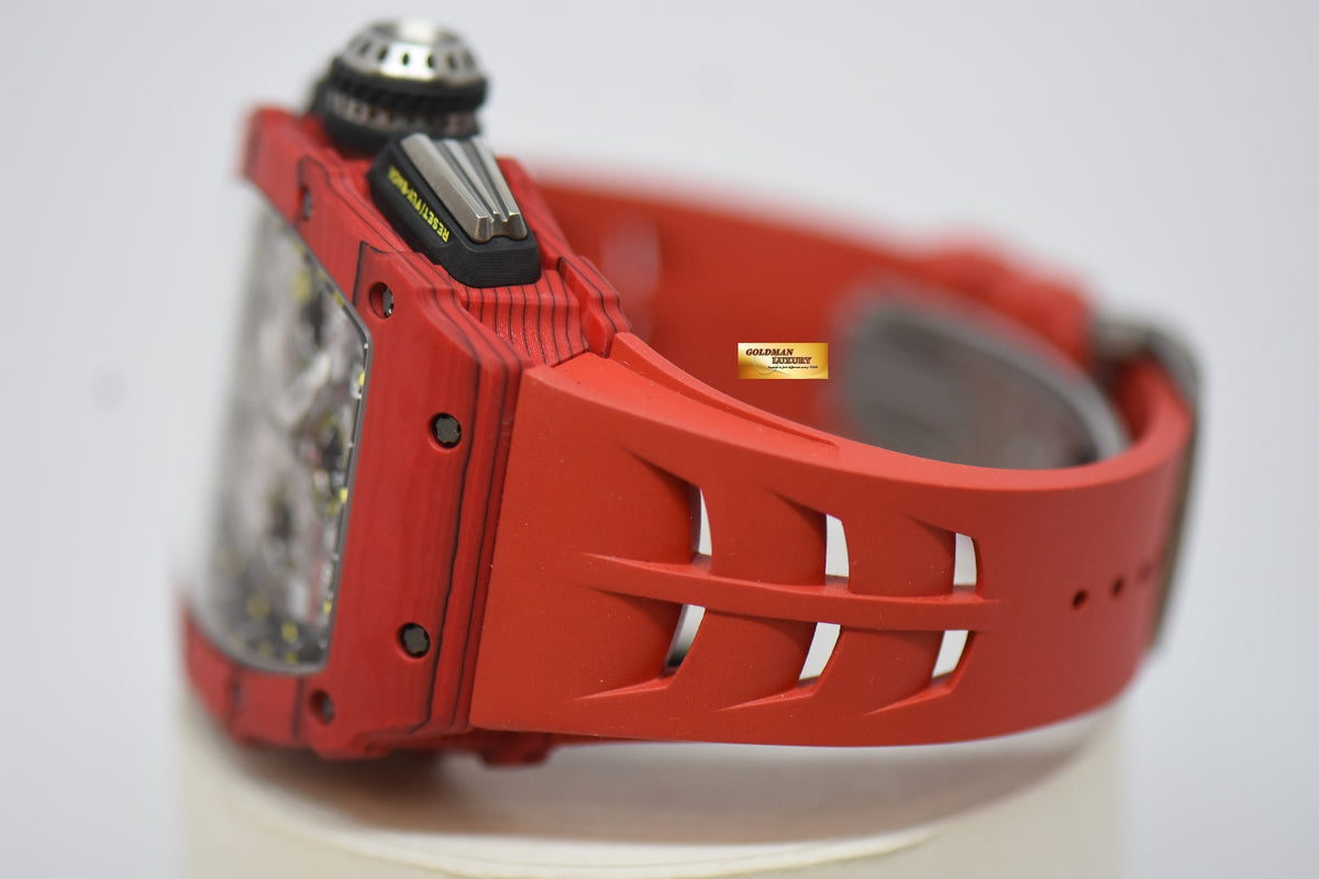 [SOLD] RICHARD MILLE FLYBACK CHRONOGRAPH IN RED TPT QUARTZ ORIGINAL RED RUBBER STRAP RM11-03 AUTOMATIC (LNIB)