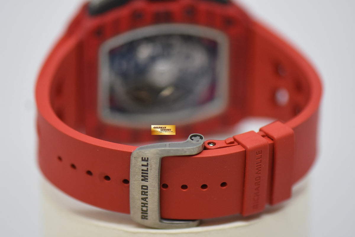 [SOLD] RICHARD MILLE FLYBACK CHRONOGRAPH IN RED TPT QUARTZ ORIGINAL RED RUBBER STRAP RM11-03 AUTOMATIC (LNIB)