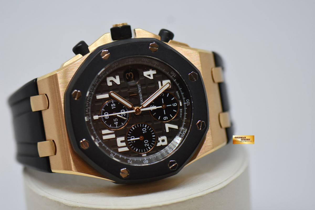 [SOLD] AUDEMARS PIGUET ROYAL OAK OFFSHORE 42mm ROSE GOLD RUBBER CLAD AUTOMATIC 25940OK (MINT)