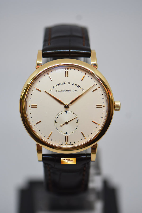 [SOLD] A.LANGE & SOHNE SAXONIA SUB-SECOND 37mm ROSE GOLD IN LEATHER MANUAL WINDING 215.032 (MINT)