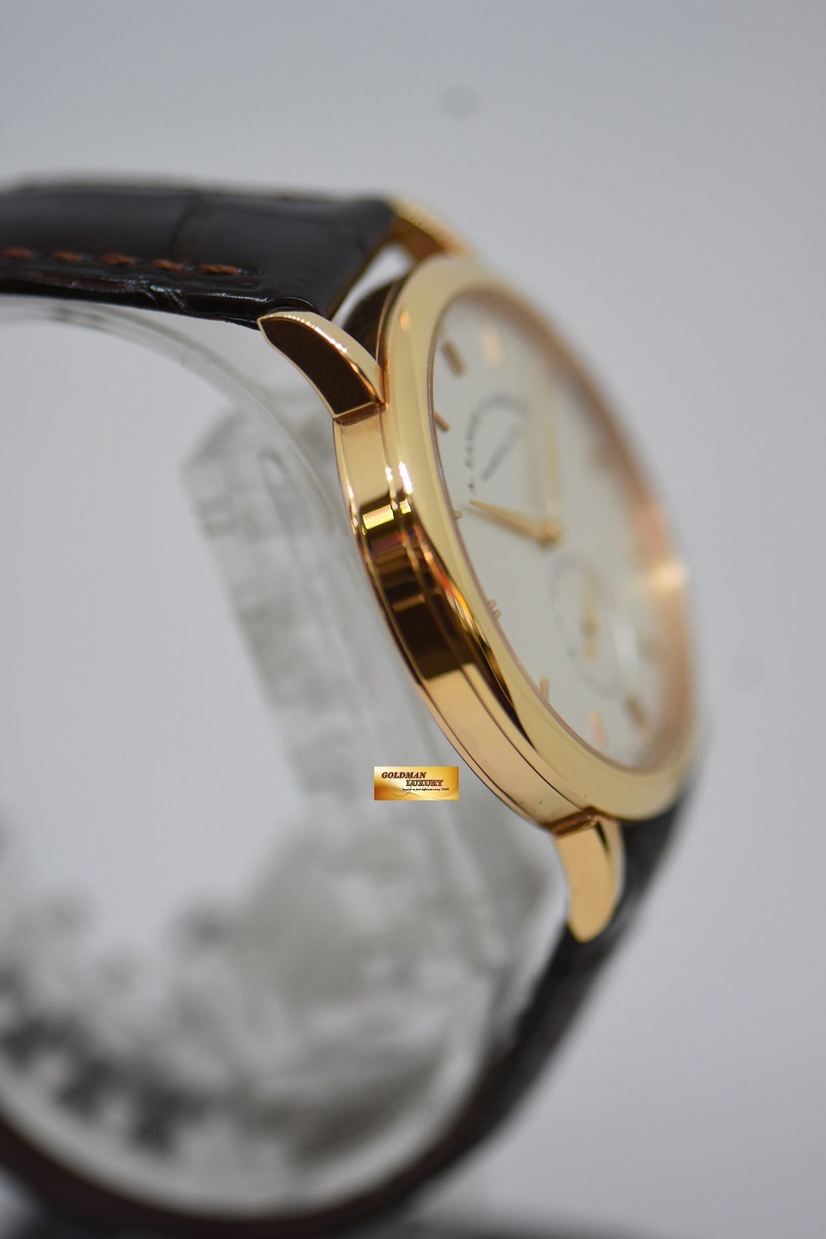 [SOLD] A.LANGE & SOHNE SAXONIA SUB-SECOND 37mm ROSE GOLD IN LEATHER MANUAL WINDING 215.032 (MINT)