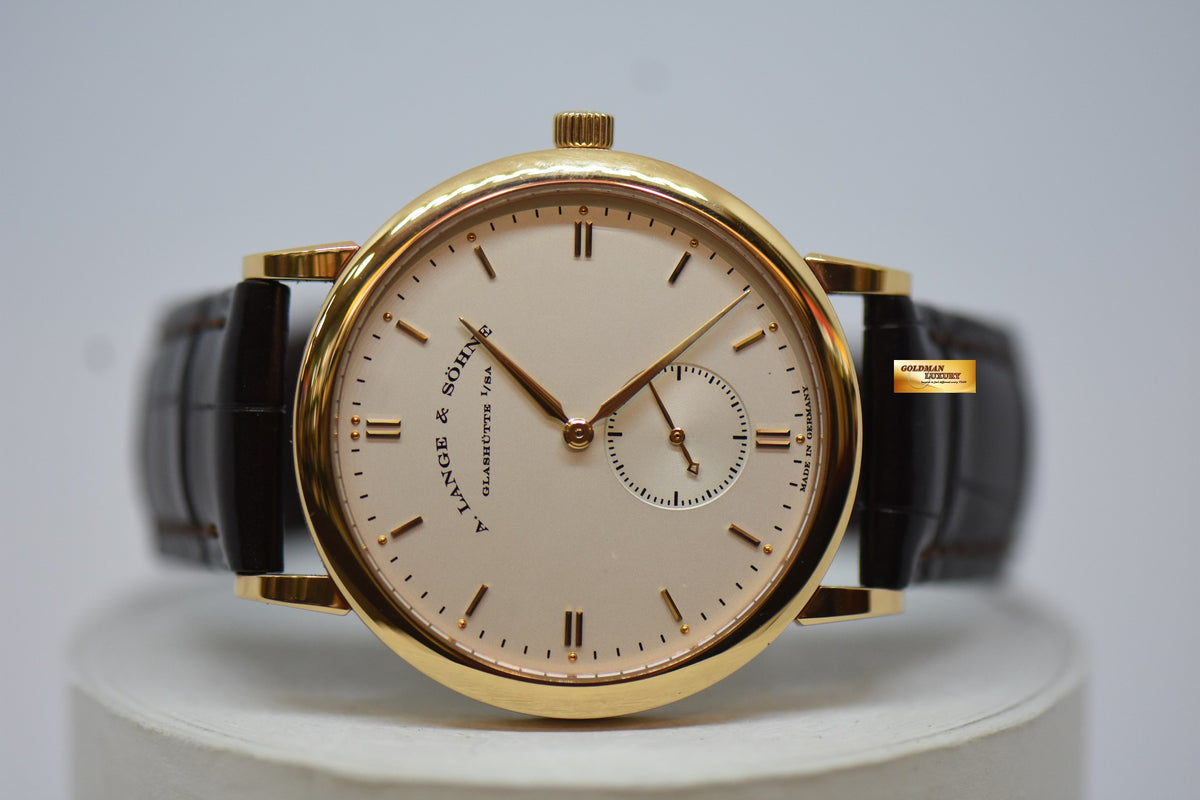 [SOLD] A.LANGE & SOHNE SAXONIA SUB-SECOND 37mm ROSE GOLD IN LEATHER MANUAL WINDING 215.032 (MINT)