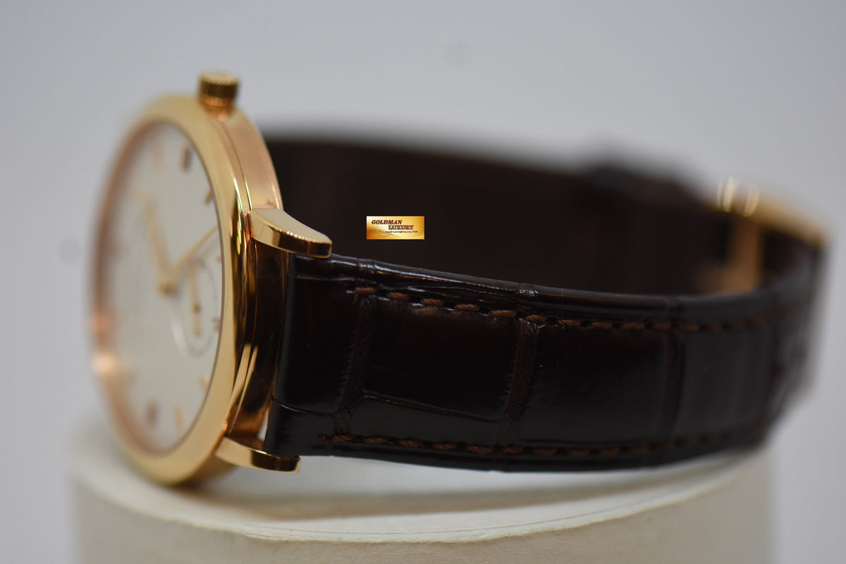 [SOLD] A.LANGE & SOHNE SAXONIA SUB-SECOND 37mm ROSE GOLD IN LEATHER MANUAL WINDING 215.032 (MINT)