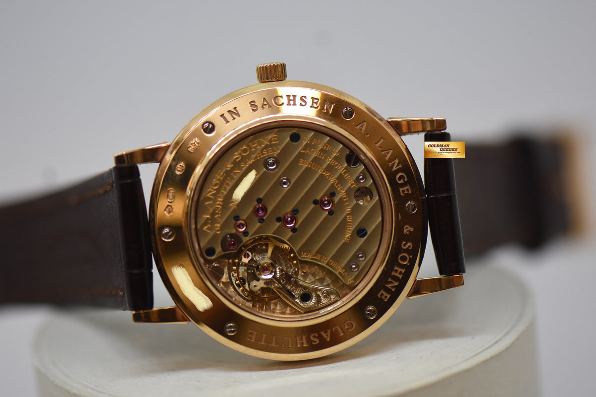 [SOLD] A.LANGE & SOHNE SAXONIA SUB-SECOND 37mm ROSE GOLD IN LEATHER MANUAL WINDING 215.032 (MINT)