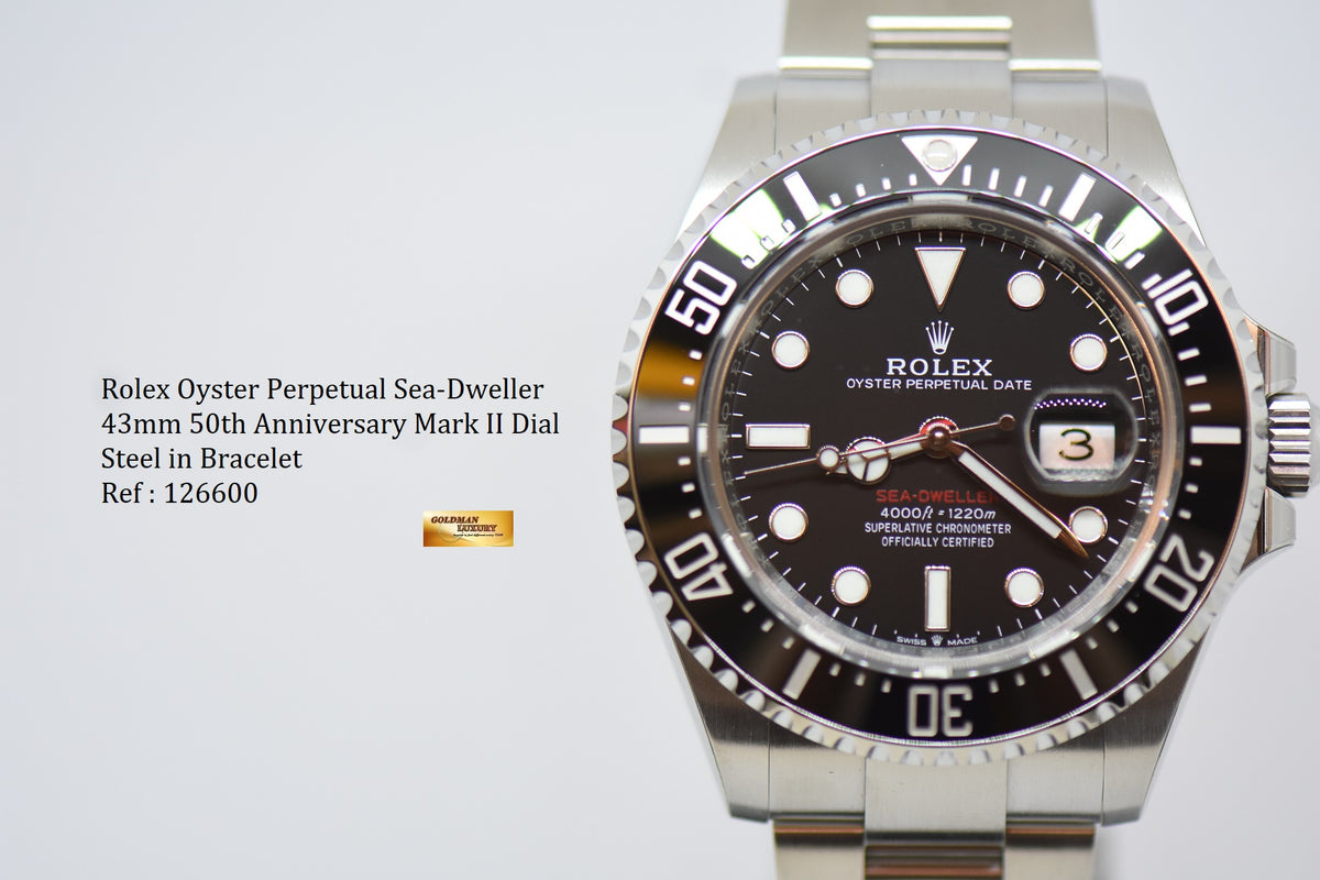 [SOLD] ROLEX OYSTER RED SEA-DWELLER 50TH ANNIVERSARY MARK II DIAL BLACK CERAMIC BEZEL Ref : 126600 (NEW-UNWORN)