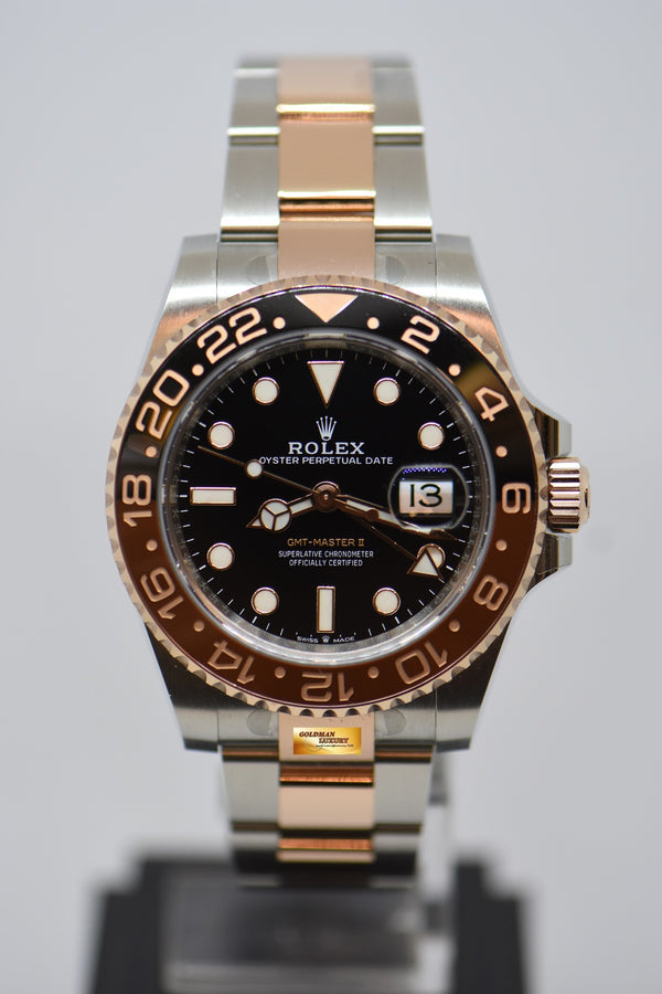 [SOLD] ROLEX OYSTER PERPETUAL GMT-MASTER II “ROOT-BEER” CERAMIC BROWN BEZEL EVEROSE GOLD / STEEL BRACELET 126711CHNR (NEW-UNWORN)