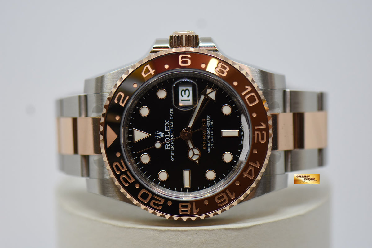 [SOLD] ROLEX OYSTER PERPETUAL GMT-MASTER II “ROOT-BEER” CERAMIC BROWN BEZEL EVEROSE GOLD / STEEL BRACELET 126711CHNR (NEW-UNWORN)