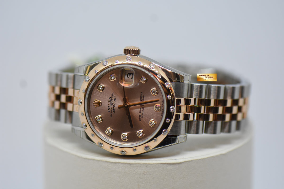 [SOLD] ROLEX OYSTER DATEJUST 31mm EVEROSE GOLD / STEEL IN JUBILEE BRACELET PINK DIAMOND DIAL DIAMOND BEZEL 178341 (NEW-OLD STOCK)