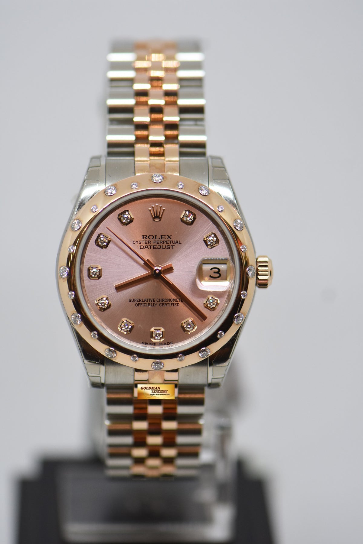 [SOLD] ROLEX OYSTER DATEJUST 31mm EVEROSE GOLD / STEEL IN JUBILEE BRACELET PINK DIAMOND DIAL DIAMOND BEZEL 178341 (NEW-OLD STOCK)