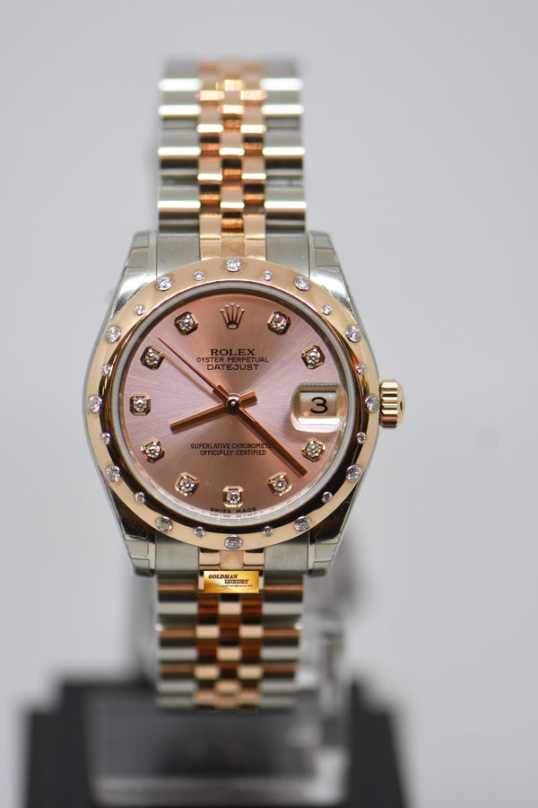 [SOLD] ROLEX OYSTER DATEJUST 31mm EVEROSE GOLD / STEEL IN JUBILEE BRACELET PINK DIAMOND DIAL DIAMOND BEZEL 178341 (NEW-OLD STOCK)