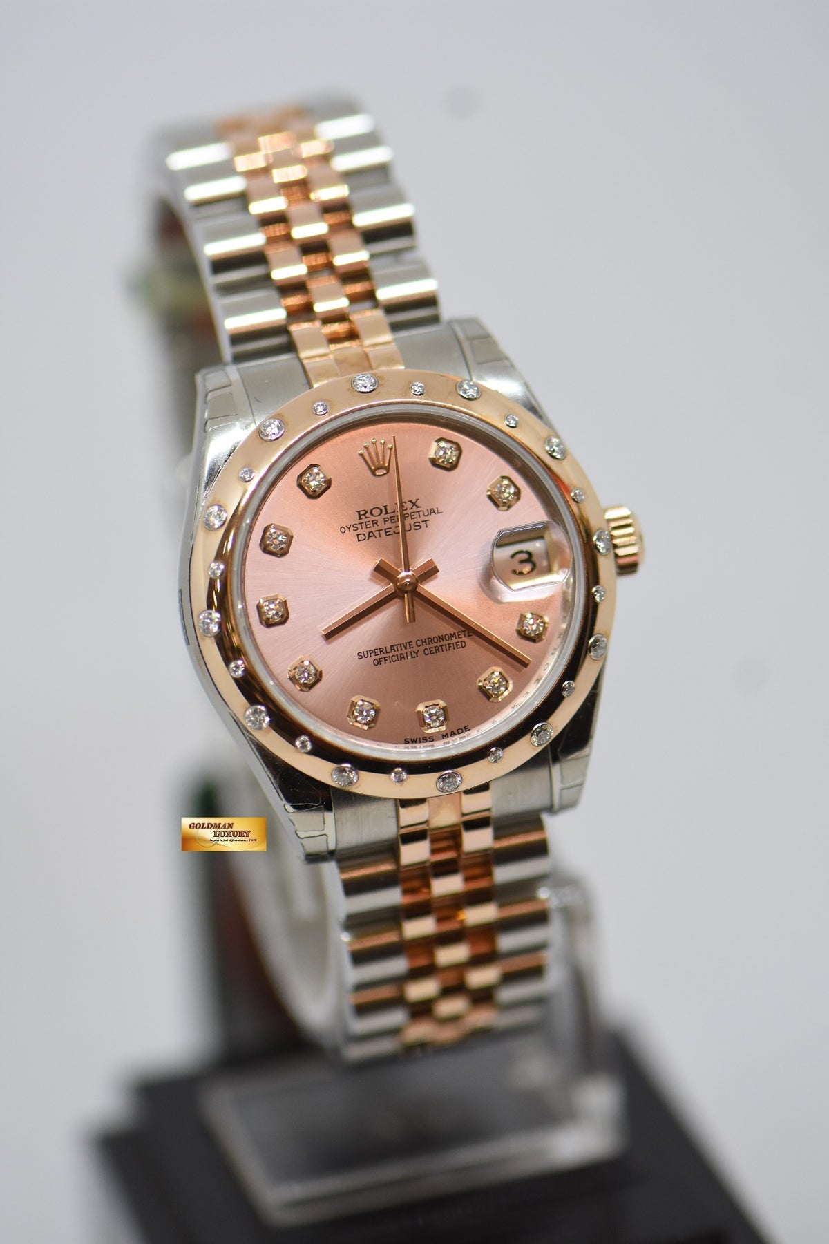 [SOLD] ROLEX OYSTER DATEJUST 31mm EVEROSE GOLD / STEEL IN JUBILEE BRACELET PINK DIAMOND DIAL DIAMOND BEZEL 178341 (NEW-OLD STOCK)