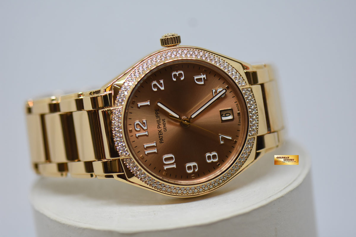 [SOLD] PATEK PHILIPPE LADIES 36mm TWENTY-4 ROSE GOLD ORIGINAL FACTORY DIAMONDS AUTOMATIC 7300/1200R (NEW-UNWORN)