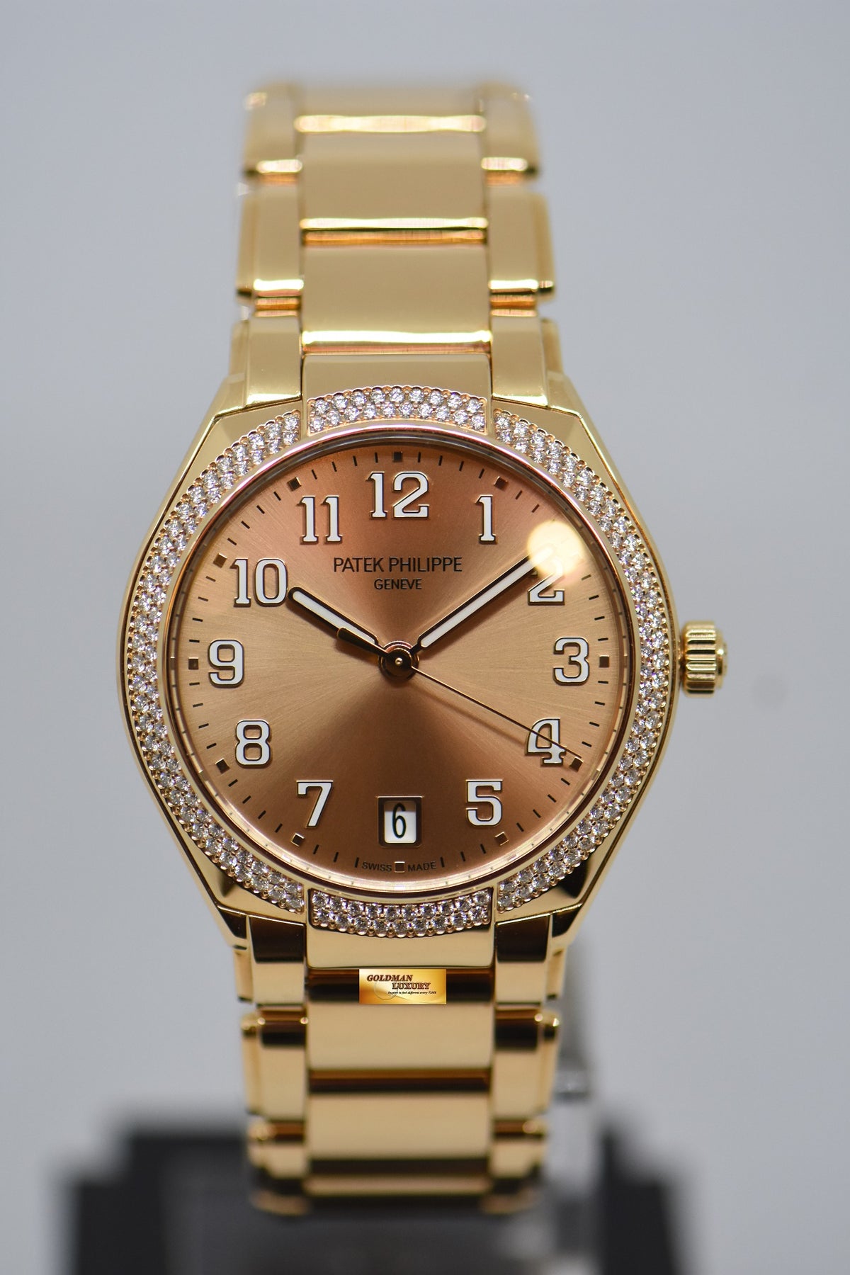 [SOLD] PATEK PHILIPPE LADIES 36mm TWENTY-4 ROSE GOLD ORIGINAL FACTORY DIAMONDS AUTOMATIC 7300/1200R (NEW-UNWORN)