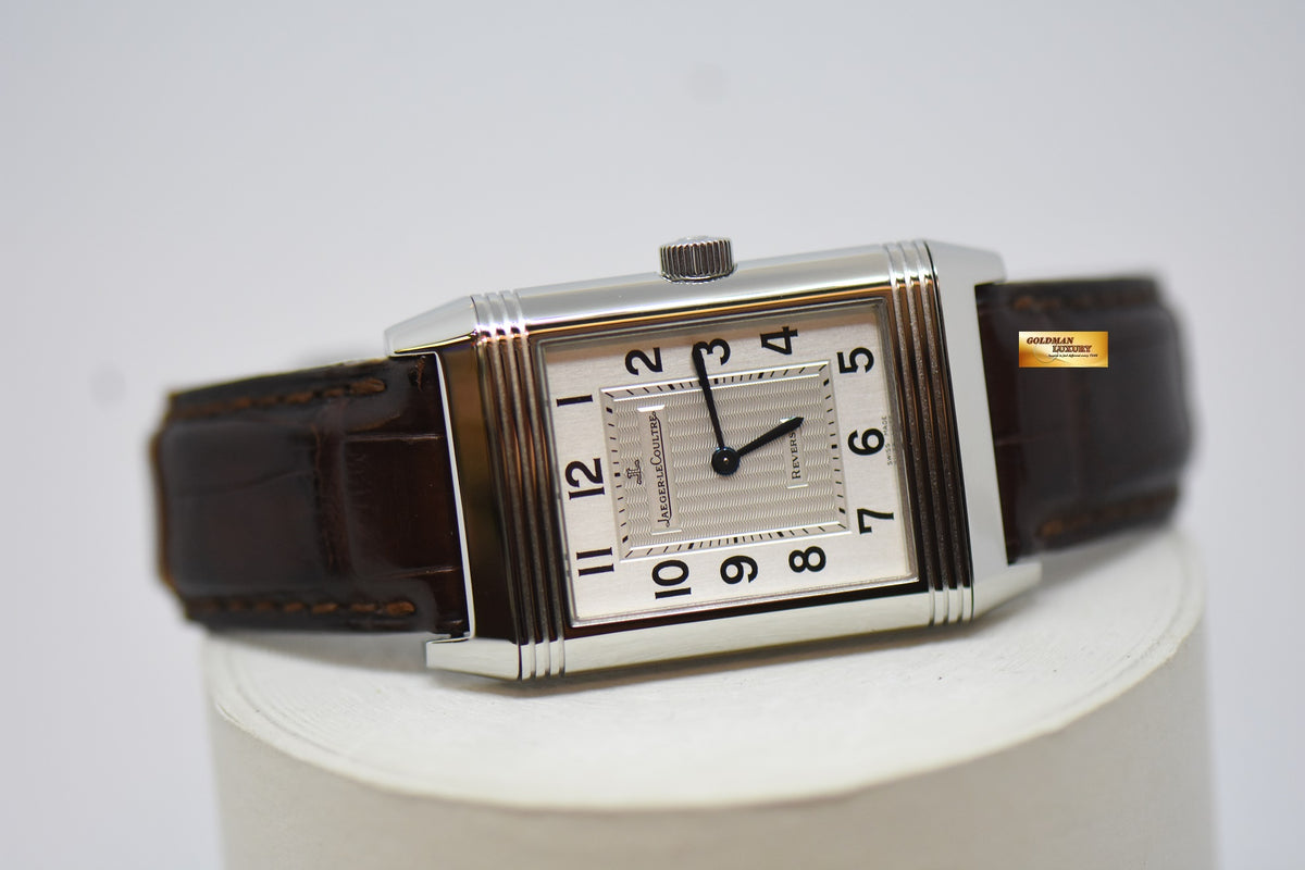[SOLD] JLC REVERSO GRANDE TAILLE STEEL MONOFACE IN LEATHER STRAP QUARTZ 270.8.08 (MINT)