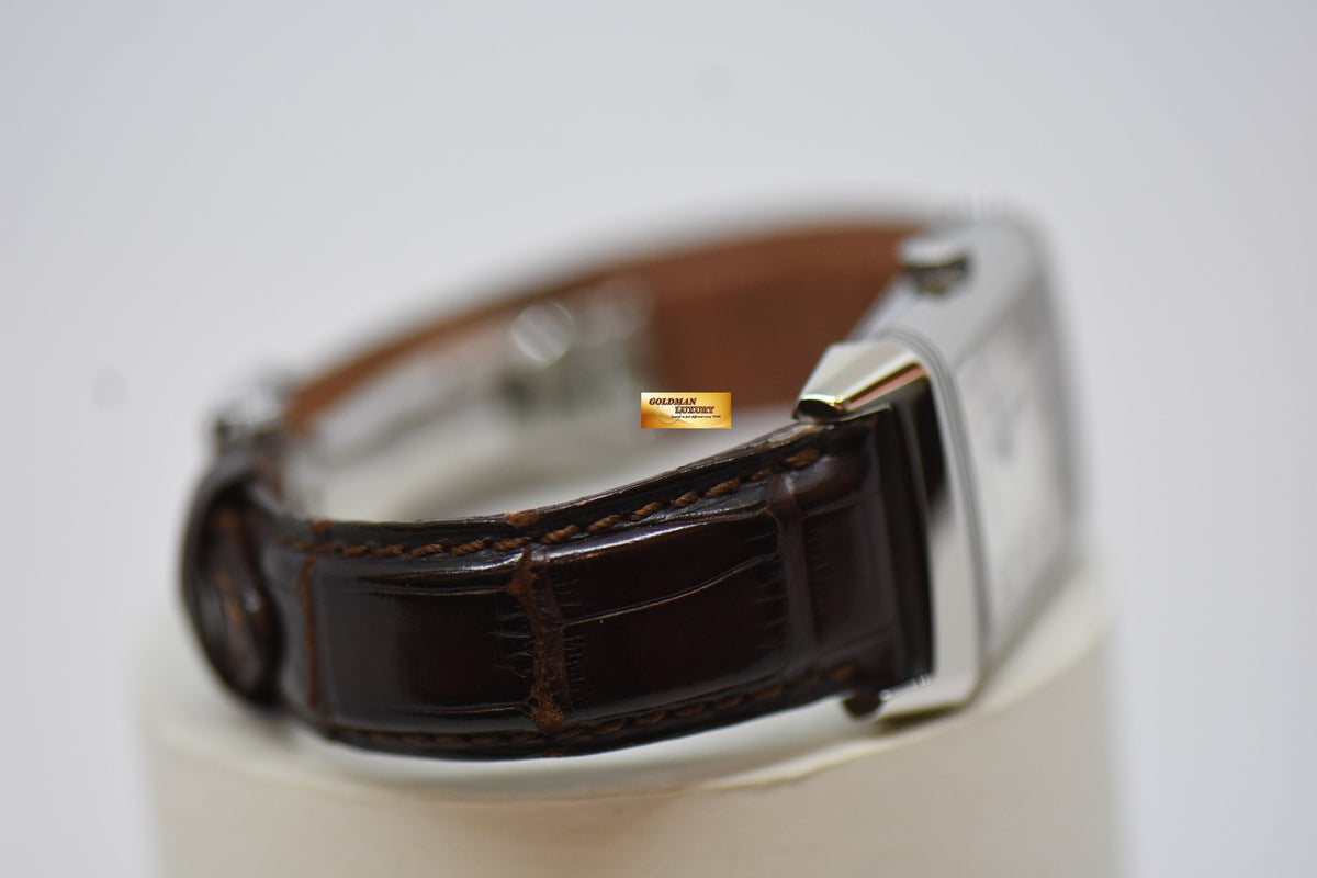 [SOLD] JLC REVERSO GRANDE TAILLE STEEL MONOFACE IN LEATHER STRAP QUARTZ 270.8.08 (MINT)